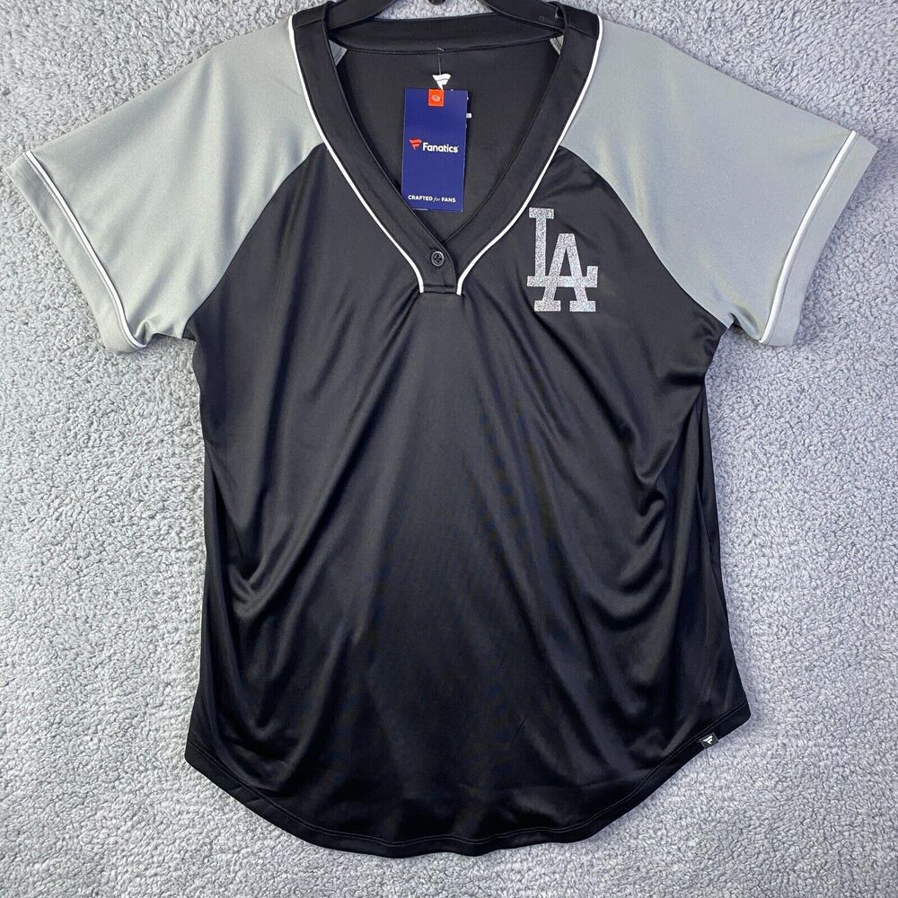 Fanatics LA Los Angeles Women’s shirt Black, Grey  Sizes Large Short Sleeve NWT